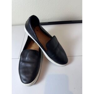 Birdies The Swift Slip On Sneakers Women 7.5 Black Leather Comfort Minimalist